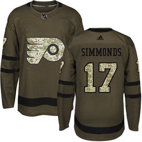 Adidas Flyers #17 Wayne Simmonds Green Salute to Service Stitched NHL Jersey